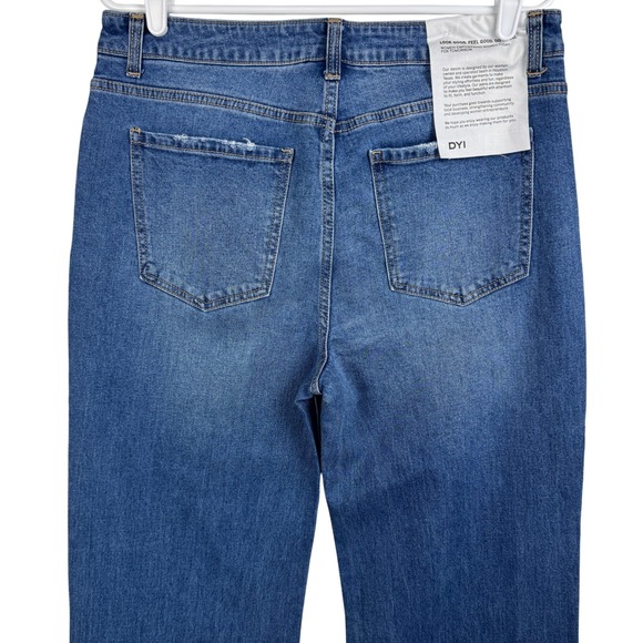 Define Your Inspiration DYI Womens High Rise Wide Leg Jeans Light Wash Denim 31 - Picture 4 of 9